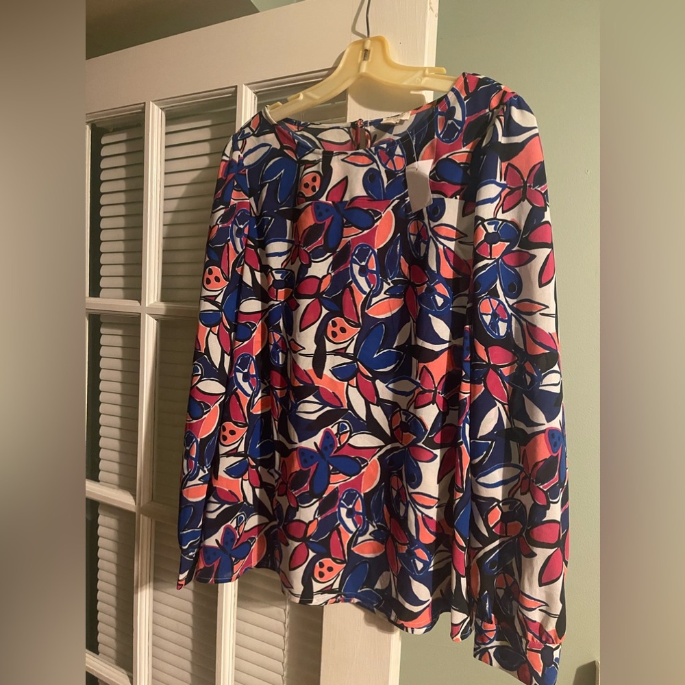 J Crew Factory Floral Print Blouse